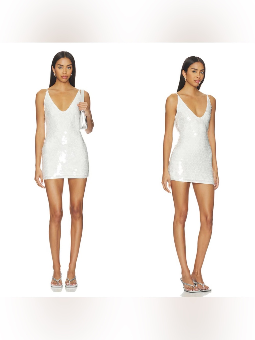 NWT Lovers and Friends Mally sequin Mini Dress in White